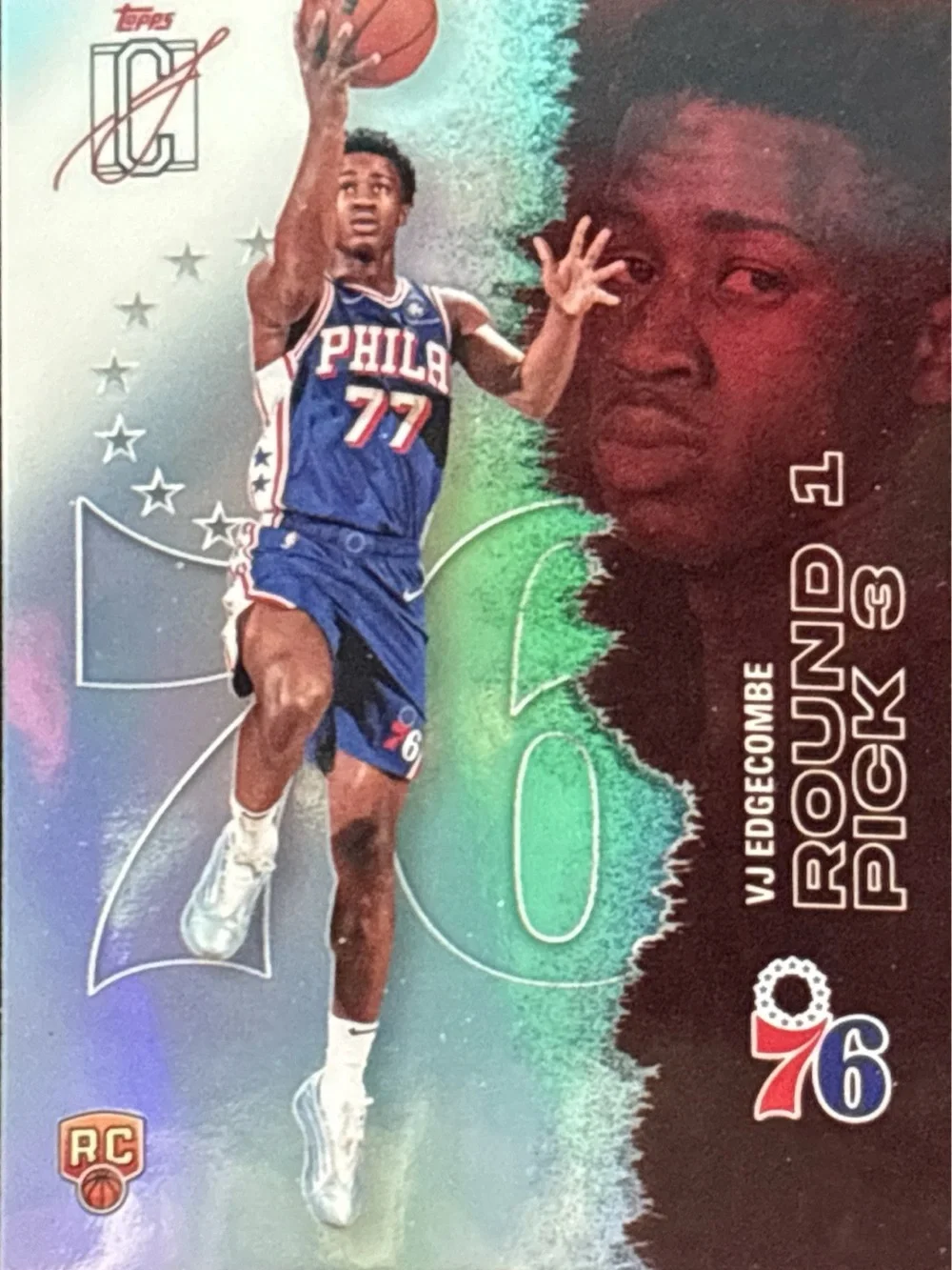 Topps Philadelphia 76ers VJ Edgecombe RC Trading Card